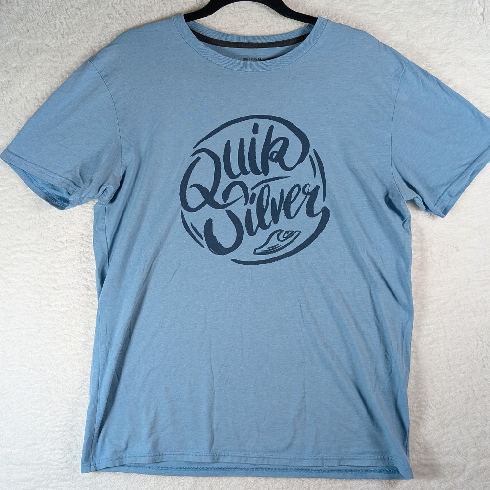 44-Quiksilver Light Blue Graphic Tee